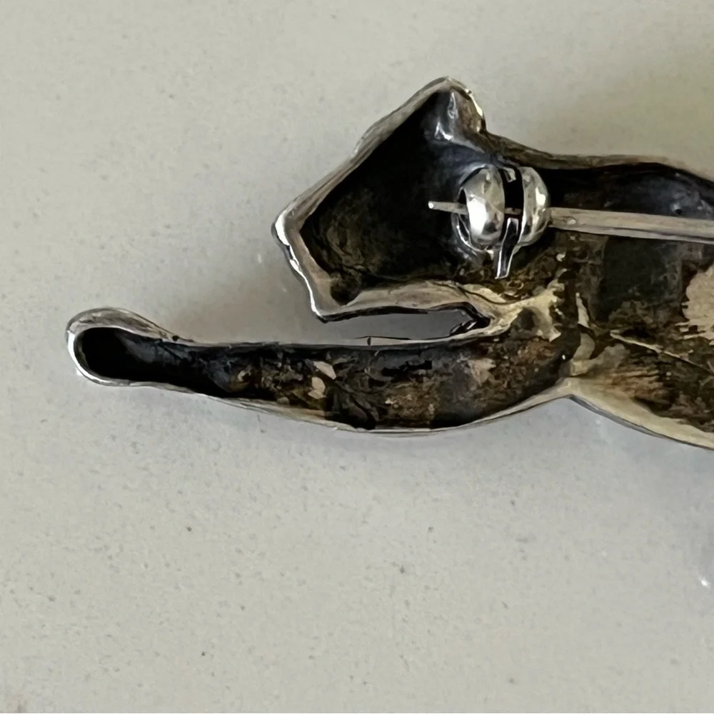 925 PANTHER LEOPARD EXQUISITE Marcasite Sterling Silver Signed Brooch Pin Gift - Picture 12 of 17